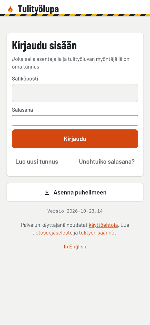 Kirjautumissivu