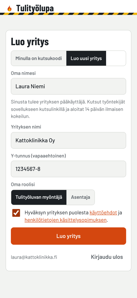 Yrityksen luonti