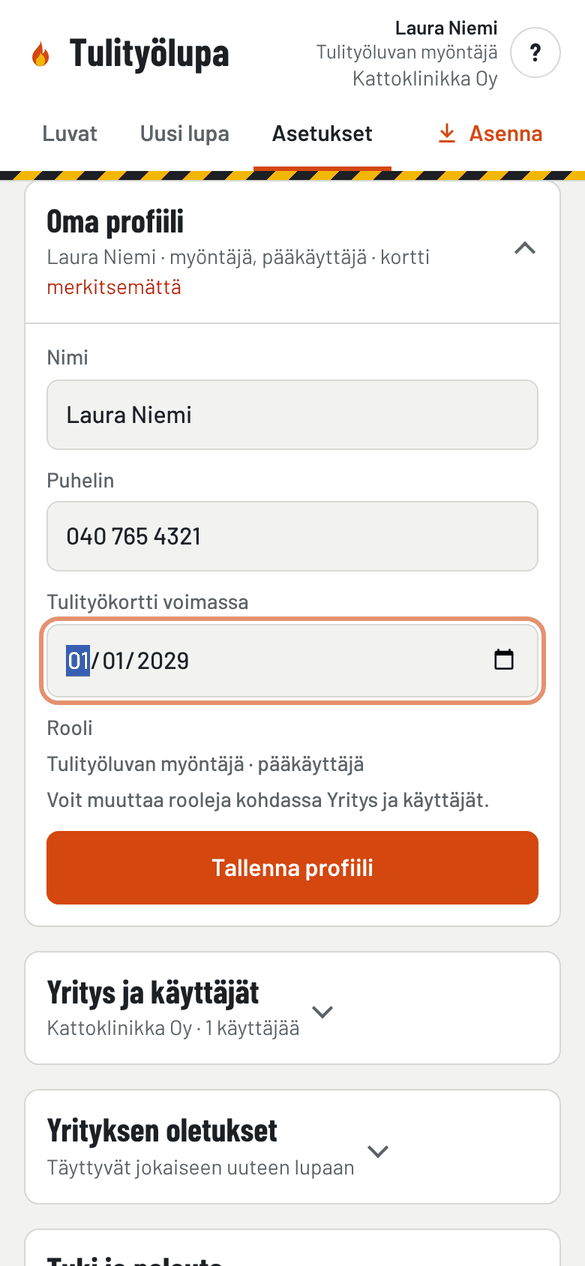 Oma profiili