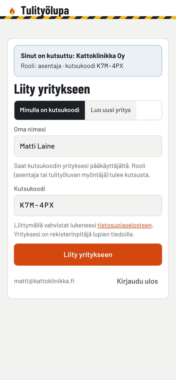 Liity yritykseen