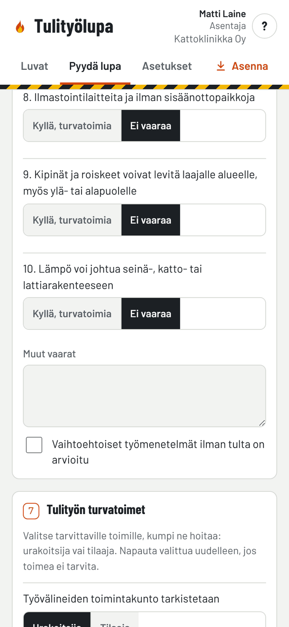 Vaarojen arviointi