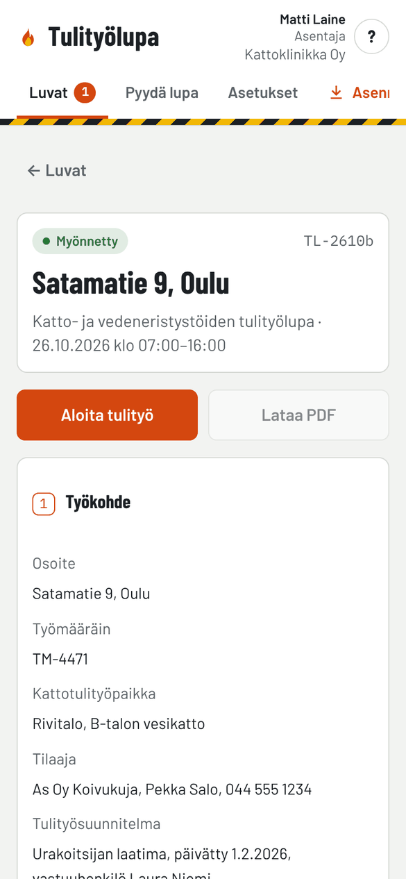 Myönnetty lupa